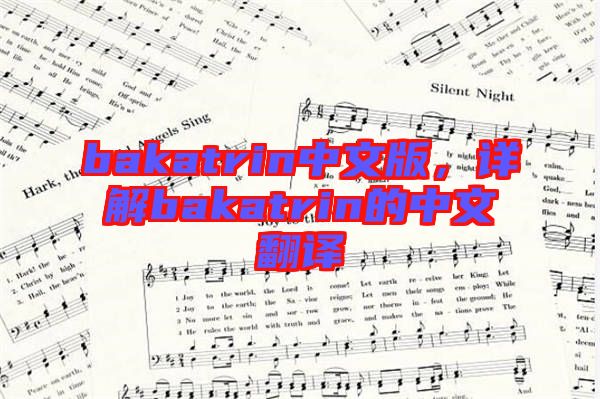 bakatrin中文版，詳解bakatrin的中文翻譯