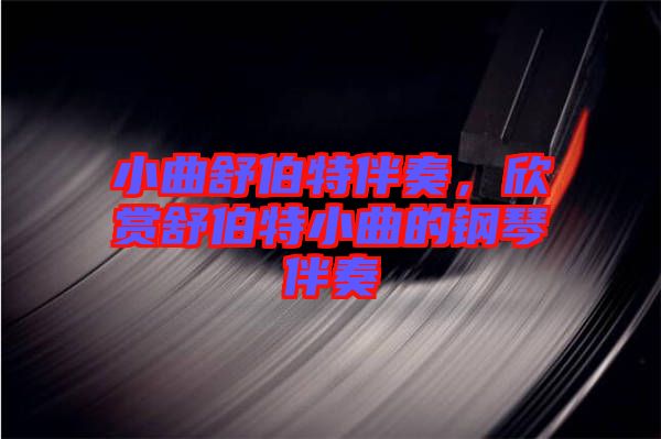 小曲舒伯特伴奏，欣賞舒伯特小曲的鋼琴伴奏
