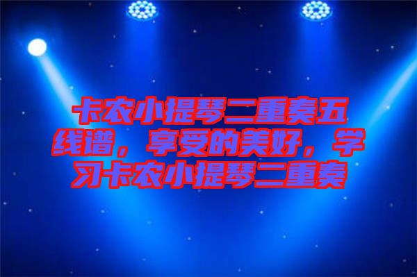 卡農(nóng)小提琴二重奏五線譜，享受的美好，學(xué)習(xí)卡農(nóng)小提琴二重奏