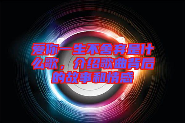愛(ài)你一生不舍棄是什么歌，介紹歌曲背后的故事和情感