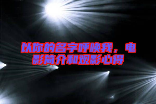 以你的名字呼喚我，電影簡介和觀影心得