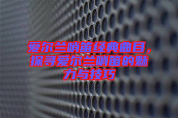 愛爾蘭哨笛經(jīng)典曲目，探尋愛爾蘭哨笛的魅力與技巧