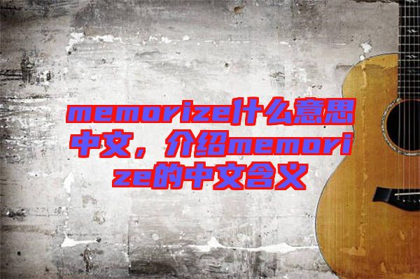 memorize什么意思中文，介紹memorize的中文含義