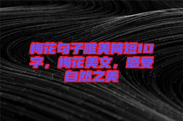 梅花句子唯美簡短10字，梅花美文，感受自然之美