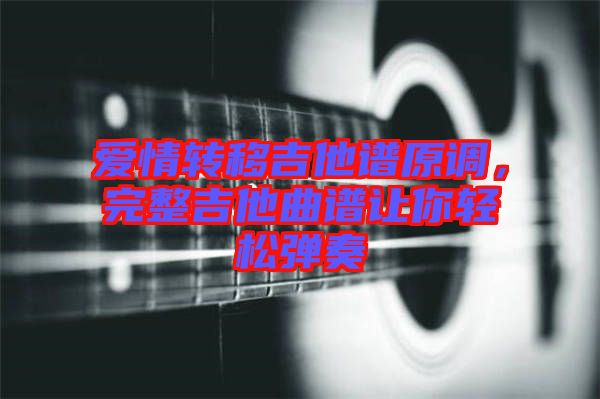 愛(ài)情轉(zhuǎn)移吉他譜原調(diào)，完整吉他曲譜讓你輕松彈奏