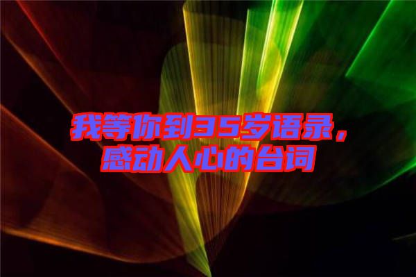 我等你到35歲語(yǔ)錄，感動(dòng)人心的臺(tái)詞
