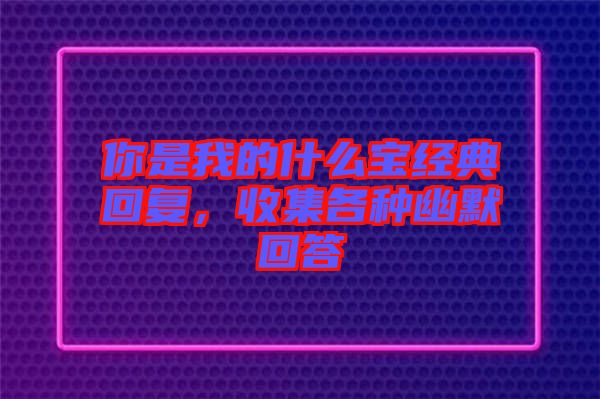你是我的什么寶經(jīng)典回復(fù)，收集各種幽默回答