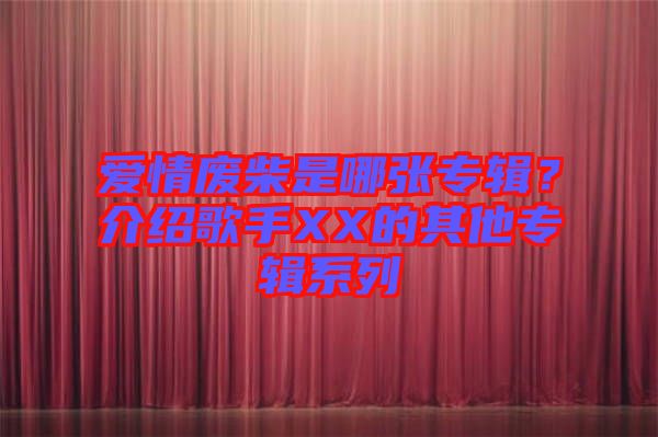 愛情廢柴是哪張專輯？介紹歌手XX的其他專輯系列