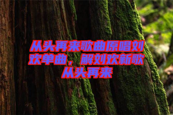 從頭再來歌曲原唱劉歡單曲，解劉歡新歌從頭再來