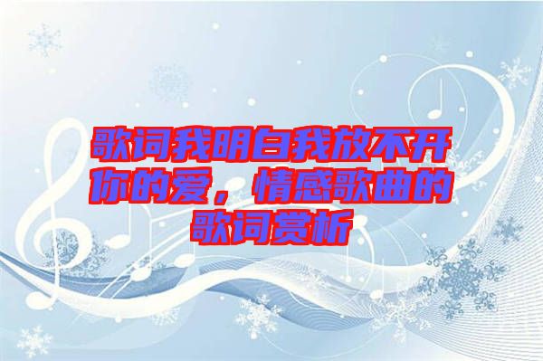 歌詞我明白我放不開你的愛，情感歌曲的歌詞賞析