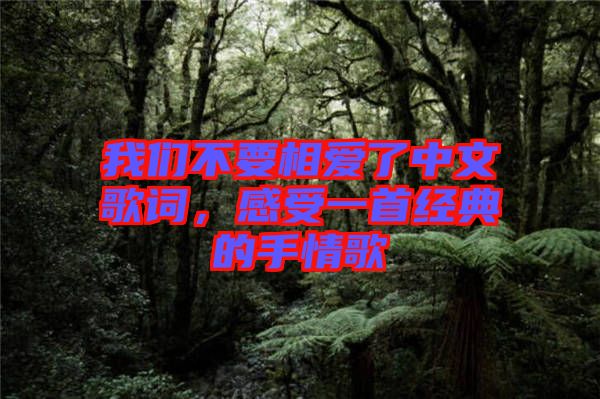 我們不要相愛(ài)了中文歌詞，感受一首經(jīng)典的手情歌