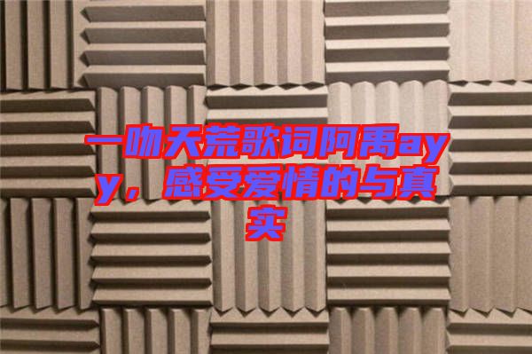 一吻天荒歌詞阿禹ayy，感受愛情的與真實