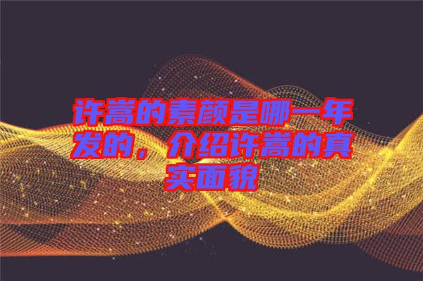 許嵩的素顏是哪一年發(fā)的，介紹許嵩的真實面貌