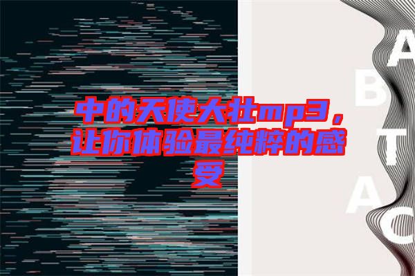 中的天使大壯mp3，讓你體驗最純粹的感受