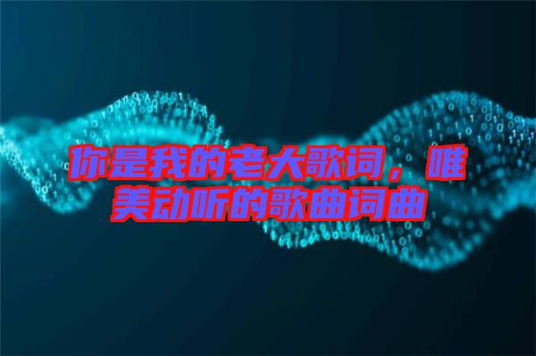 你是我的老大歌詞，唯美動(dòng)聽的歌曲詞曲
