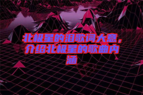 北極星的淚歌詞大意，介紹北極星的歌曲內(nèi)涵