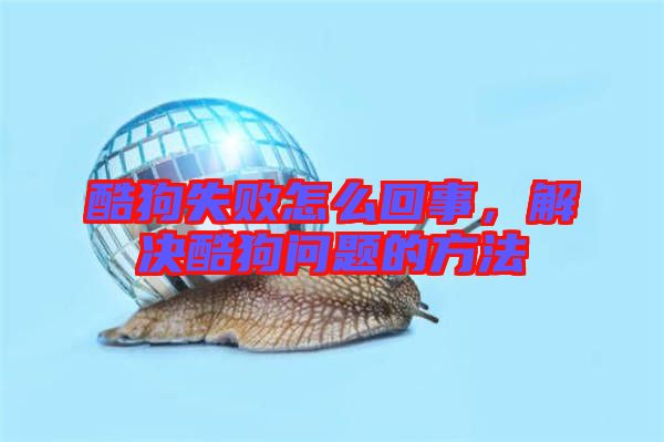 酷狗失敗怎么回事，解決酷狗問題的方法