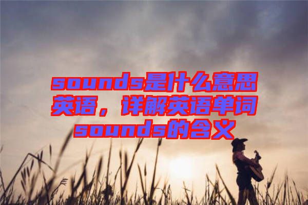 sounds是什么意思英語，詳解英語單詞sounds的含義
