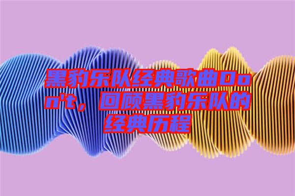 黑豹樂隊(duì)經(jīng)典歌曲Don't，回顧黑豹樂隊(duì)的經(jīng)典歷程