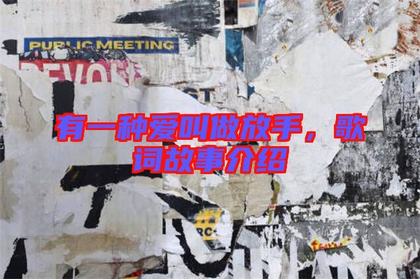 有一種愛叫做放手，歌詞故事介紹