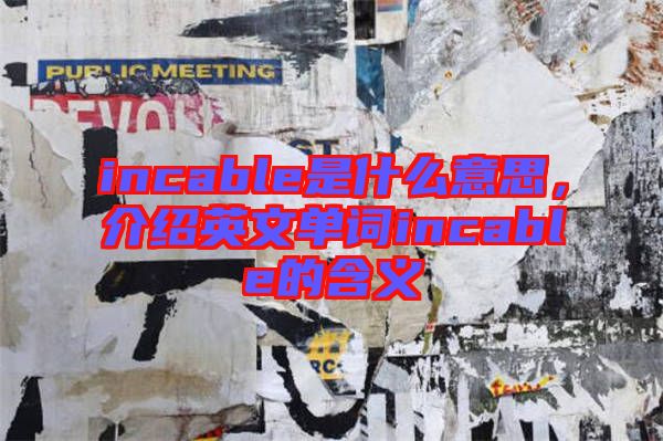 incable是什么意思，介紹英文單詞incable的含義