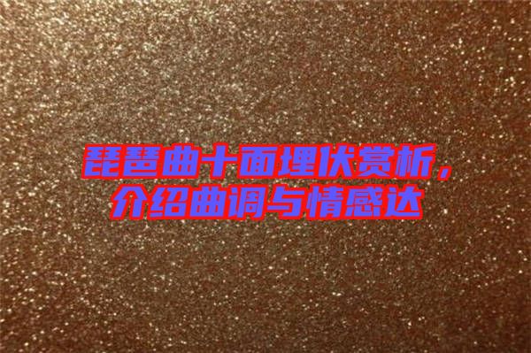 琵琶曲十面埋伏賞析，介紹曲調(diào)與情感達(dá)