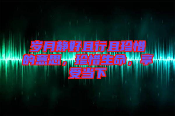 歲月靜好且行且珍惜的意思，珍惜生命，享受當下