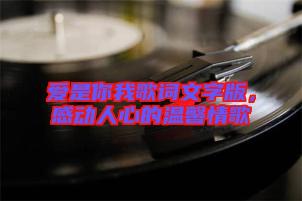 愛(ài)是你我歌詞文字版，感動(dòng)人心的溫馨情歌