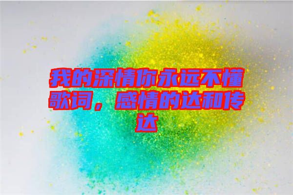 我的深情你永遠不懂歌詞，感情的達和傳達