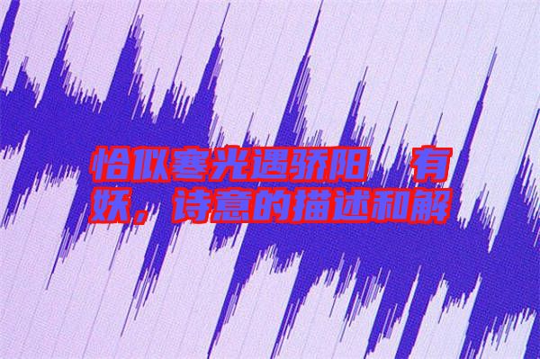 恰似寒光遇驕陽囧囧有妖，詩意的描述和解