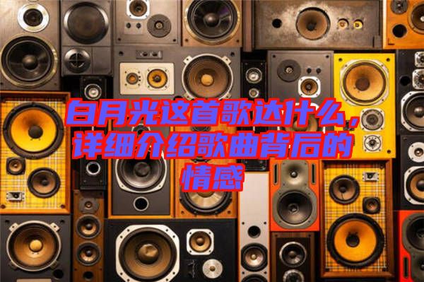 白月光這首歌達(dá)什么，詳細(xì)介紹歌曲背后的情感