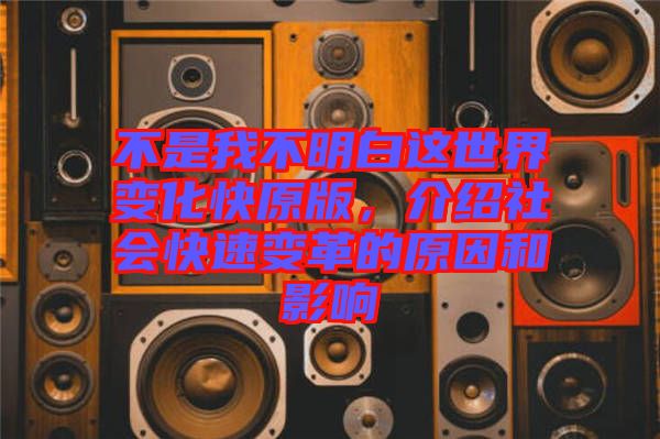不是我不明白這世界變化快原版，介紹社會(huì)快速變革的原因和影響