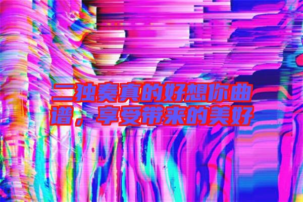 二獨奏真的好想你曲譜，享受帶來的美好