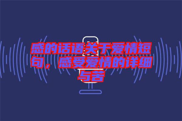 感的話語(yǔ)關(guān)于愛情短句，感受愛情的詳細(xì)與苦
