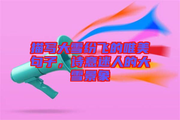 描寫大雪紛飛的唯美句子，詩意迷人的大雪景象