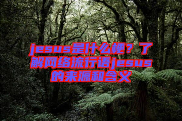 jesus是什么梗？了解網(wǎng)絡流行語jesus的來源和含義