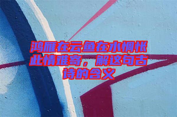 鴻雁在云魚(yú)在水惆悵此情難寄，解這句古詩(shī)的含義