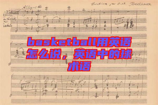 basketball用英語怎么說，英語中的球術語