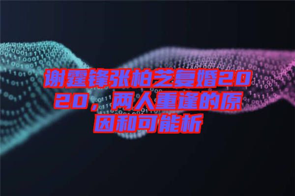 謝霆鋒張柏芝復(fù)婚2020，兩人重逢的原因和可能析