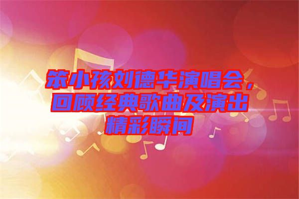 笨小孩劉德華演唱會(huì)，回顧經(jīng)典歌曲及演出精彩瞬間