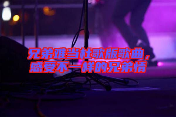 兄弟難當杜歌版歌曲，感受不一樣的兄弟情