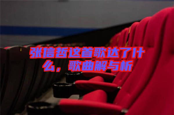 張信哲這首歌達了什么，歌曲解與析