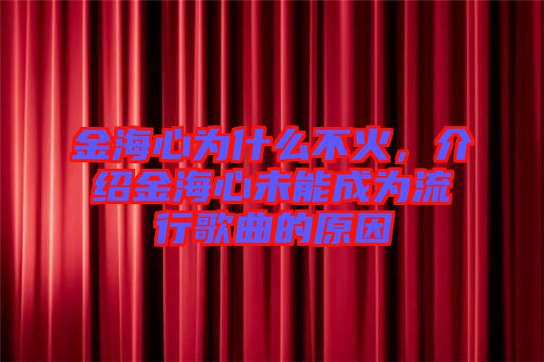 金海心為什么不火，介紹金海心未能成為流行歌曲的原因