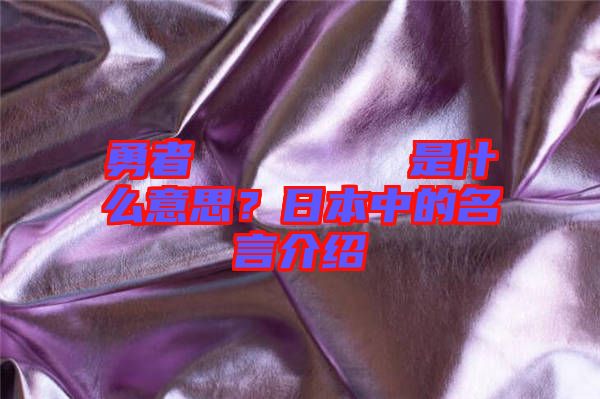 勇者のくせになまいきだ是什么意思？日本中的名言介紹