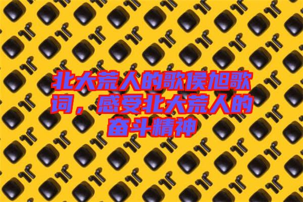 北大荒人的歌侯旭歌詞，感受北大荒人的奮斗精神