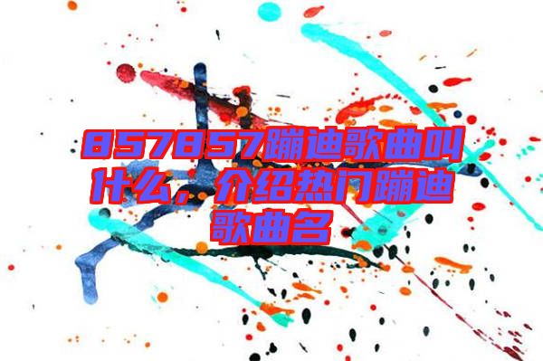 857857蹦迪歌曲叫什么，介紹熱門蹦迪歌曲名