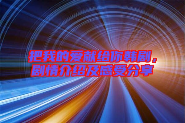 把我的愛(ài)獻(xiàn)給你韓劇，劇情介紹及感受分享