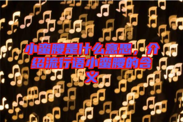 小蠻腰是什么意思，介紹流行語小蠻腰的含義