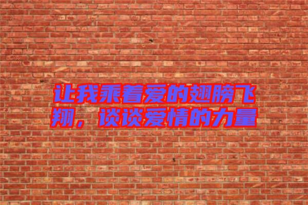 讓我乘著愛的翅膀飛翔，談?wù)剱矍榈牧α? width=