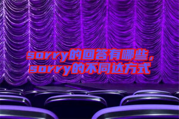 sorry的回答有哪些，sorry的不同達方式